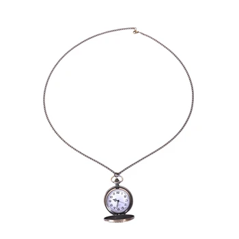 

Vintage Charming Carved Train Watch Openable Hollow Quartz Watch Classic Men Women Necklace Pendant Chain Clock