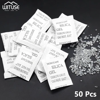 

50 Packs Non-Toxic Silica Gel Desiccant Damp Moisture Absorber Dehumidifier For Room Kitchen Clothes Food Storage