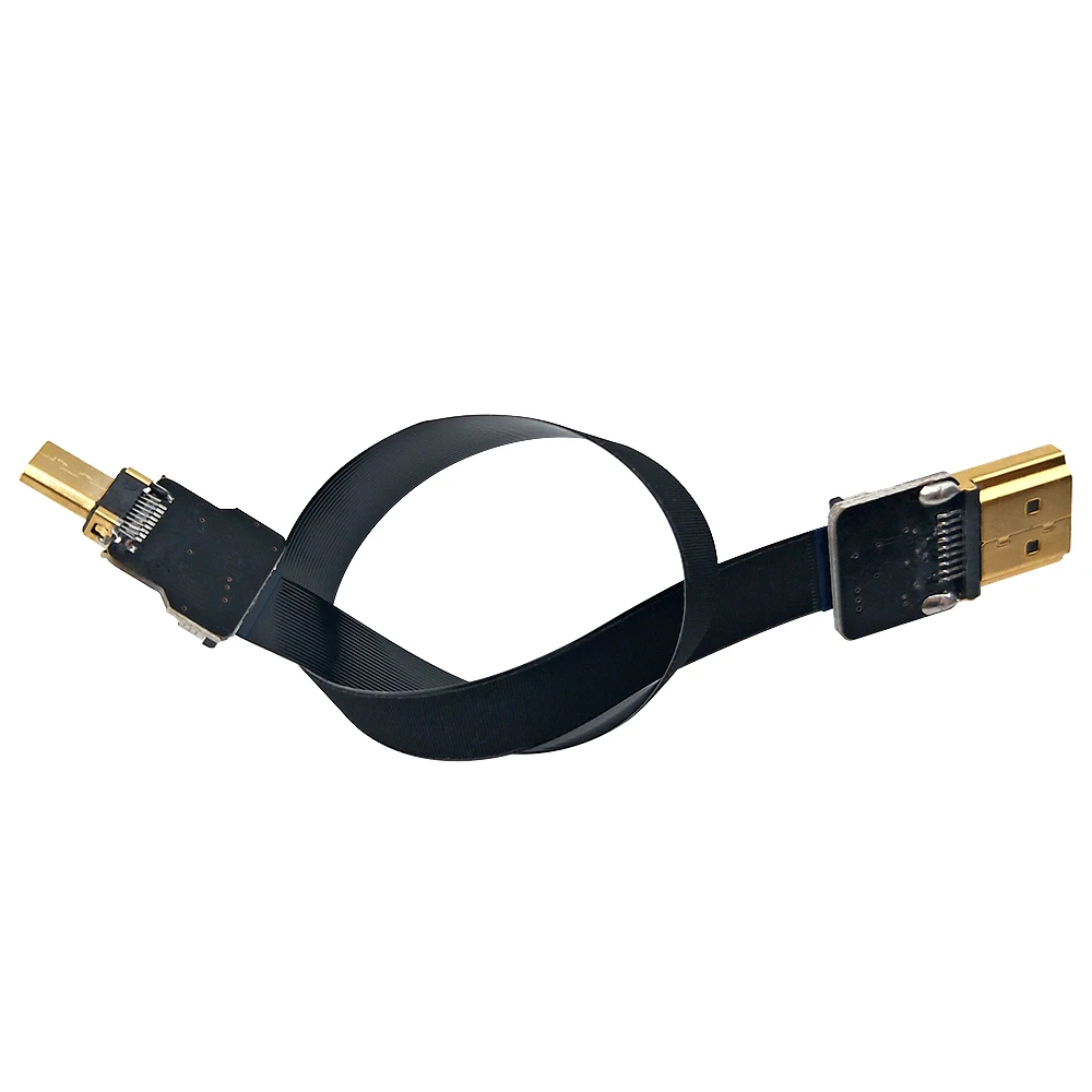 Danspeed fpv ذكر لذكر m/m hdmi النوع a إلى hdmi مايكرو كابل مسطح 20 سنتيمتر ل gopro multicopter التصوير الجوي