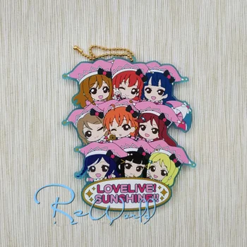 

T1361 Anime LoveLive! sunshine rubber Straps Keychain KeyRing Race Cosplay