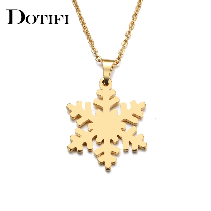 DOTIFI Stainless Steel Necklace For Women Man Lover's Snow Gold And Silver Color Pendant Necklace Engagement Jewelry - Image 2