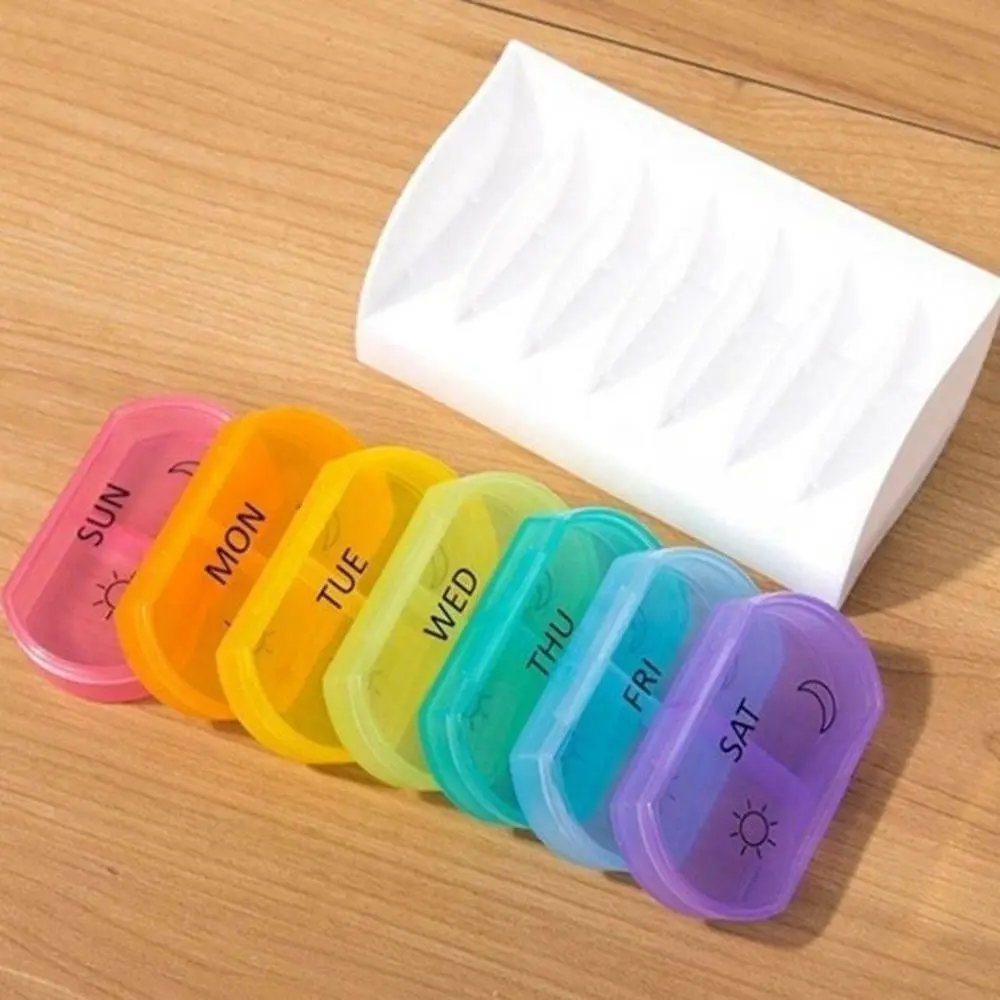 

7PCS/set different Colors 7 Days Weekly Tablet Pill Medicine Box Holder Storage Organizer Container Case Pill Box Splitters