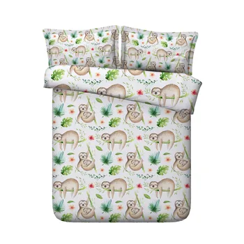 

sloth Digital print Bedding Set Quilt Cover Design Bed Set Bohemian a Mini Van Bedclothes 3pcs Large size 260*225cm JF471