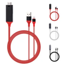 Цельнокроеное платье 2 м USB 8 Булавки для Lightning HDMI HDTV AV Кабель-адаптер для iPhone 7 7 плюс 6 S 6 Plus 5S 5 зарядный кабель-адаптер T0.11