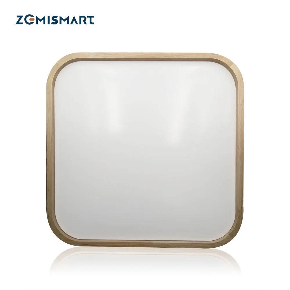 

WIFI Square Ceiling Light Alexa Echo Google Home Assistent APP Remote Control Warm White Cool White Dimmable Led Wood Lamp