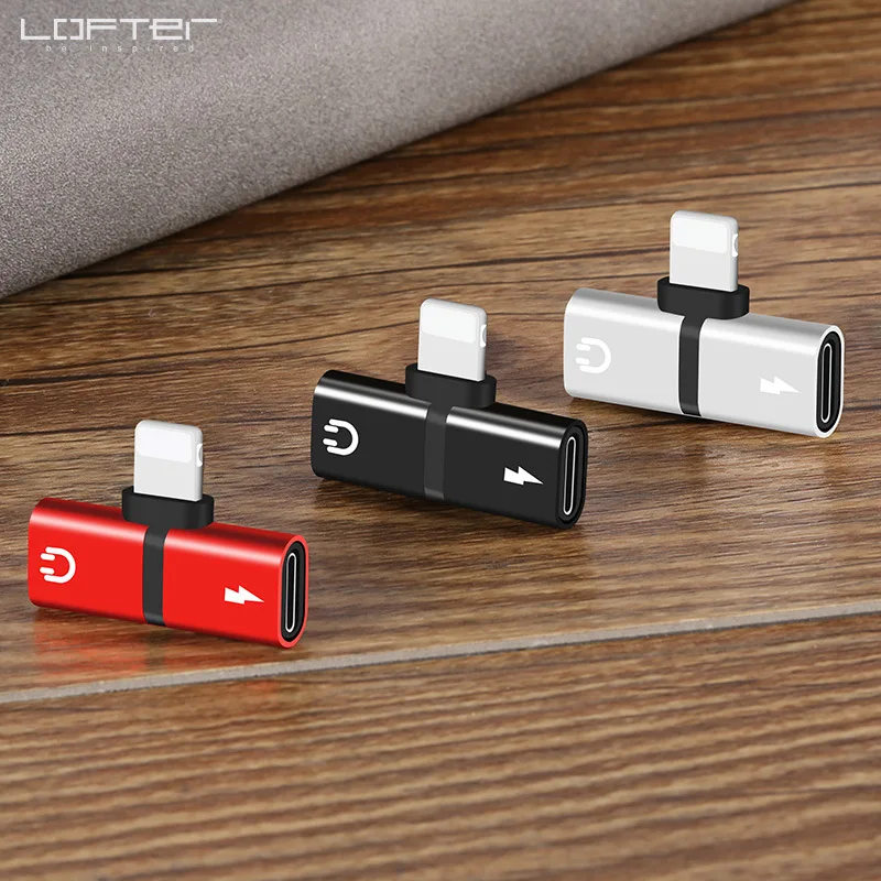 Dual 2 in1 for Lightning Adapter Charging Adapter For iPhone 8 Plus X IOS 10 11 12 Charger Splitter Headphone Adapter Converter