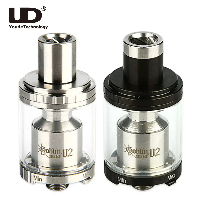 

100% Original UD Goblin Mini Version 2 RTA Tank Atomizer 3ml E Cigarette Atomizer Tank Top Refillable Vaporizer SS/Black Color