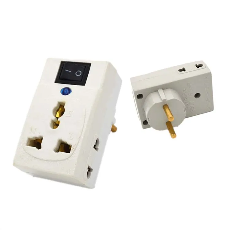 

Home Travel Electrical Outlet EU Plug Adapter Power Socket Travel Converter With Independent Switch