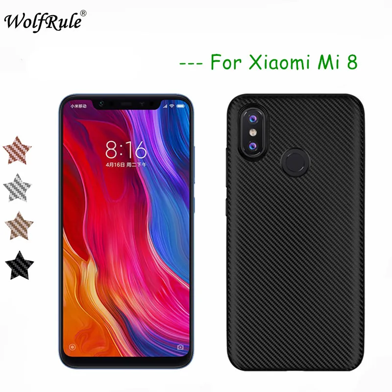 Чехол wolfrole Xiaomi Mi 8 роскошный чехол с полной защитой мягкий черный из ТПУ Для чехлы