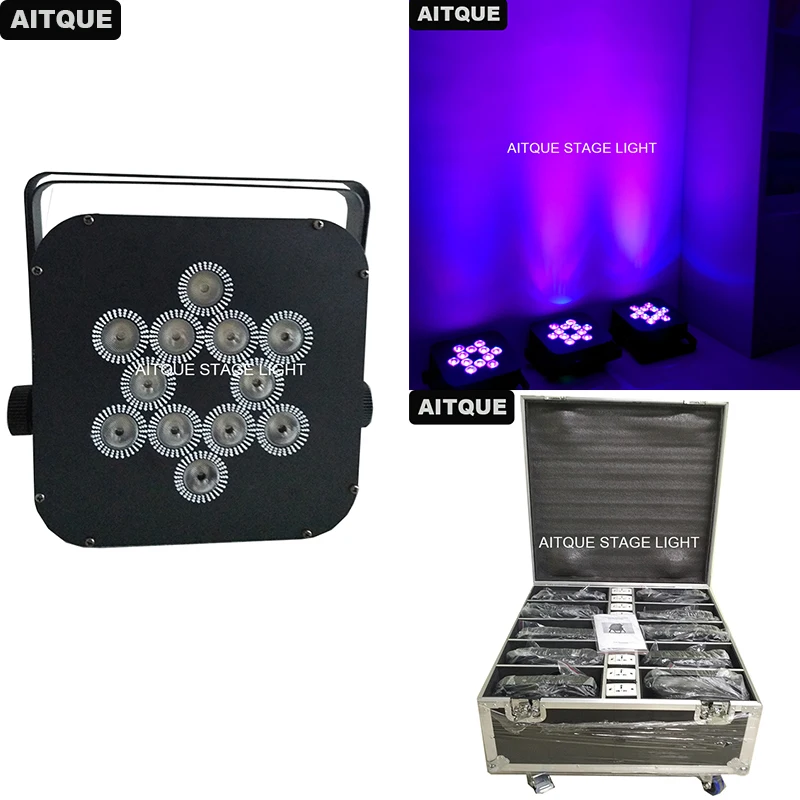 (20lights/CASE)Professional disco lights led par can 12x18w rgbwa uv wireless battery uplighting 6in1 64 flight case | Освещение