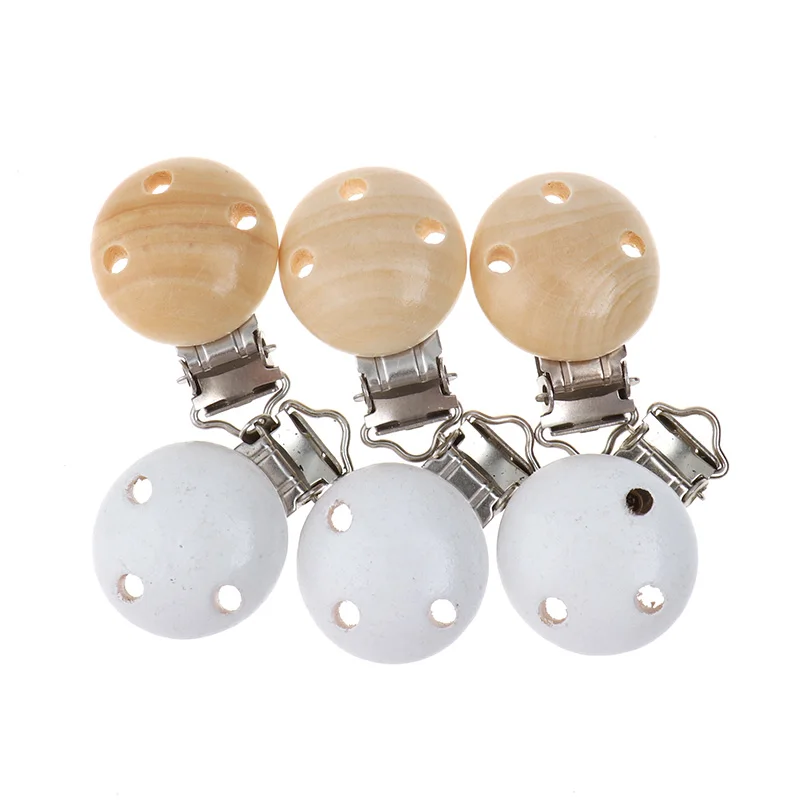 Fkisbox 20pc Baby Pacifier Clips Wood Metal Infant Soother Clasps Holders Accessories Diy Porta Chupetes Bebe Chupete Clip pacifier clip pacifier accessories