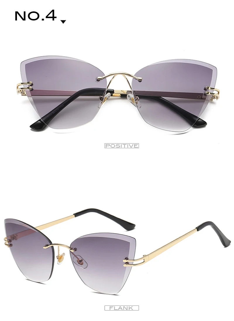 Бренд taotaoqi, кошачий глаз, солнцезащитные очки для женщин, дизайнерские, индивидуальные, без оправы, винтажные мужские солнцезащитные очки, UV400, солнцезащитные очки, oculos de sol