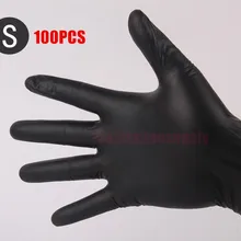 100 pcs50 пар Черные маленькие высококачественные татуировки и боди-арт черные одноразовые татуировки Латексные перчатки Доступные размеры аксессуары