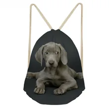 ThiKin забавная собачка маленькая Веймаранер Печать мальчики девочки школьные сумки ученики Начальной Школы Drawstring сумка Детские рюкзаки