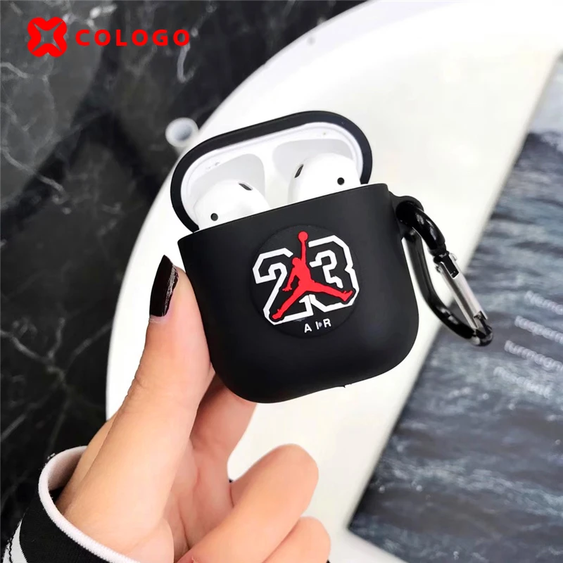 

Hot Flying man Jordan 23rd pattern Soft Case for Apple AirPods 1/2 Bluetooth Headset Box Wireless Earphone Charging Cover Bag
