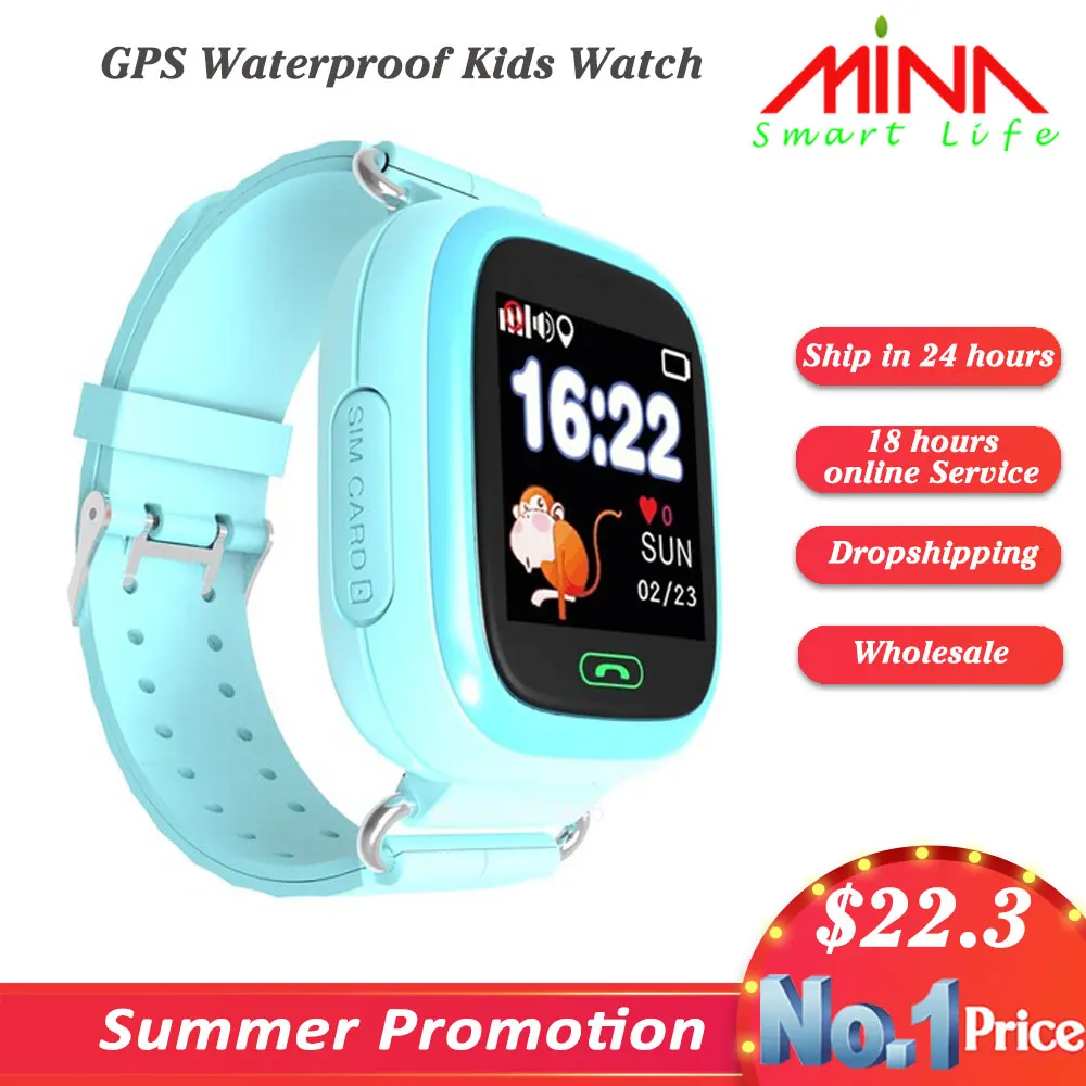 

New Waterproof Q90S GPS Phone Positioning Fashion Children Watch 1.22 Inch Color Touch Screen WIFI SOS Smart Watch PK Q80 Q50