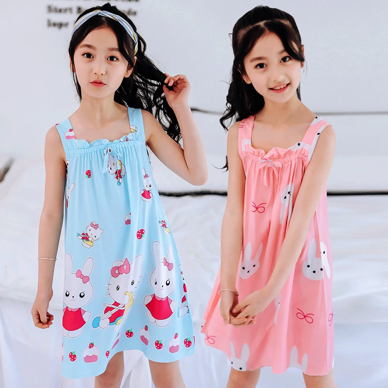 

girls nightgown pajama dress kids nightdress 2019 fashion girl sleepwear summer nachtjapon night wear kid clothes koszula nocna
