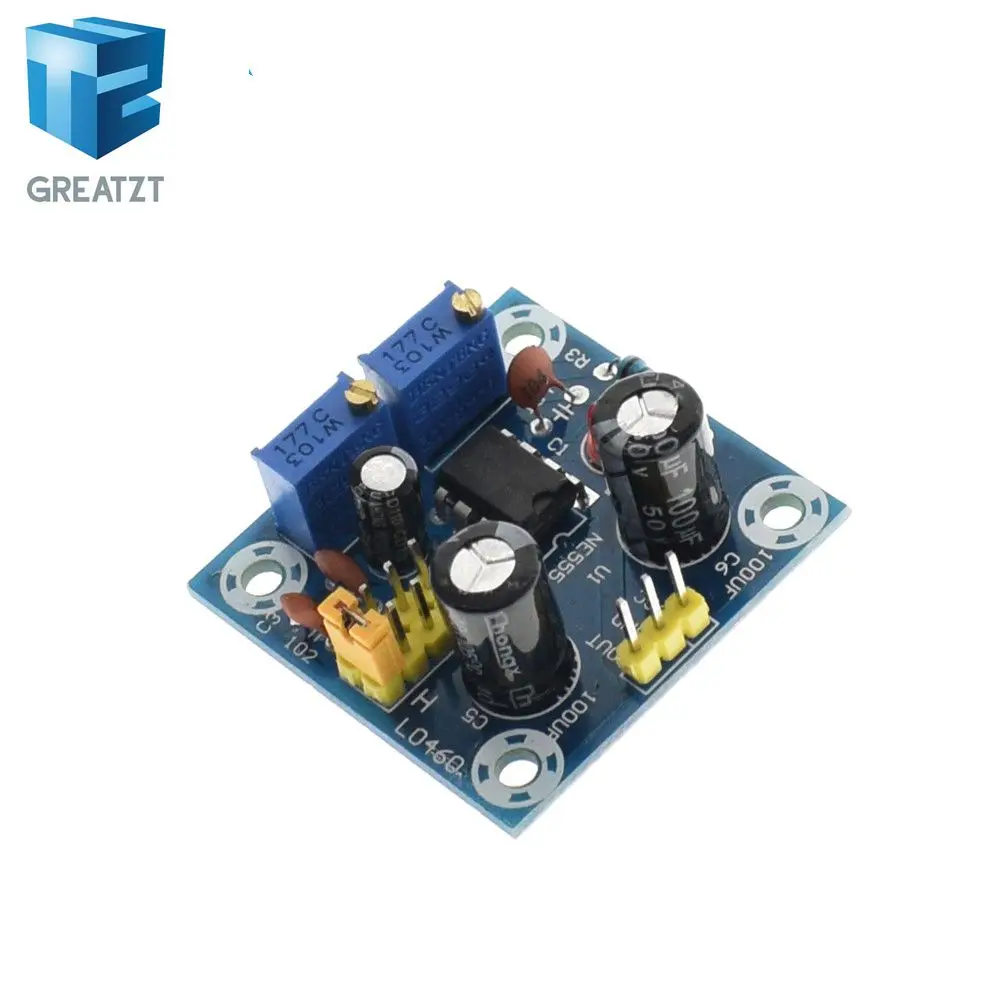 

GREATZT NE555 Pulse Frequency Duty Cycle Square Wave Rectangular Wave Signal Generator Adjustable 555 Board NE555P Module