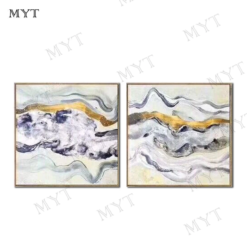 

MYT Large Size Hand Painted Abstract High Quality Beach Oil Painting On Canvas Abstract Wall Art Picture Living Room Home Decor