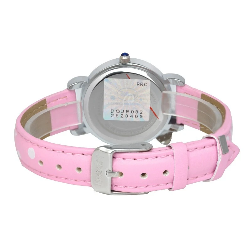 Disney Frozen Elsa Princess Cute Girls Bowknot Snowflake Leather Quartz watch Pretty student Kids Cartoon Clock Children Gift