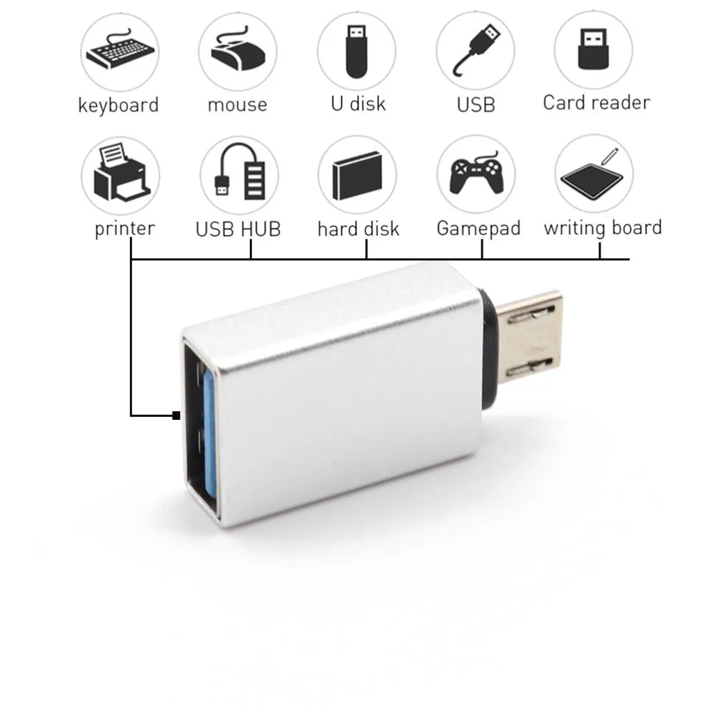 OTG Micro USB адаптер OTG Micro USB к USB 3,0 конвертер кабель для передачи данных для телефона Android Мини адаптер для samsung для Xiaomi