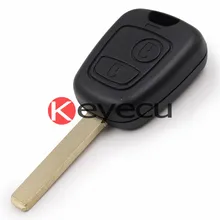 Keyecu 10PCS/LOT New Remote Key Case Key shell 2 Button for Peugeot 307 107 207 407 Keyless Entry Remote Fob VA2 Blade With logo