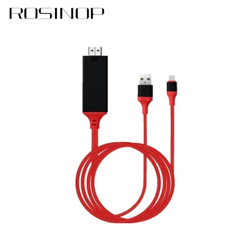 

Rosinop Display Port To HDMI VGA Adapter Cable For ipad iphone HDMI Splitter Vedio Converter Phone Cables To Projector TV Tablet