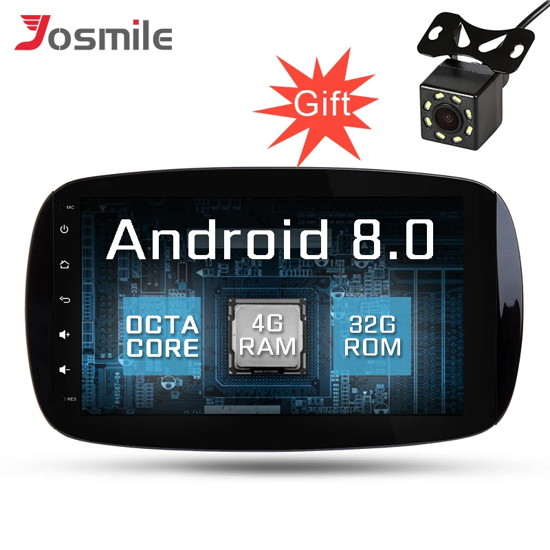 

9" Android 8.0 Car Radio GPS Player for BENZ Smart Fortwo W453 2014-2018 4+32gb DAB+ Octa Core Multimedia DVD Wifi OBD Bluetooth