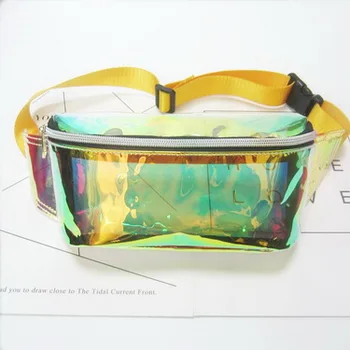

by dhl or ems 20pcs transparent belt bag hologram fanny pack women men clear waist bag laser funny pack holographic pouch bag