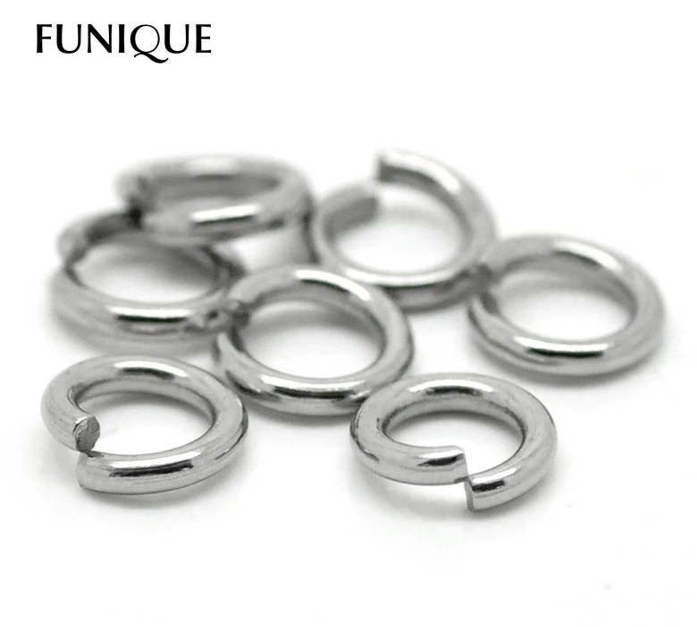 

FUNIQUE 200PCs Silver Tone Stainless Steel Open Jump Rings 8mmx1.5mm Findings For Jewelry Making Accessories