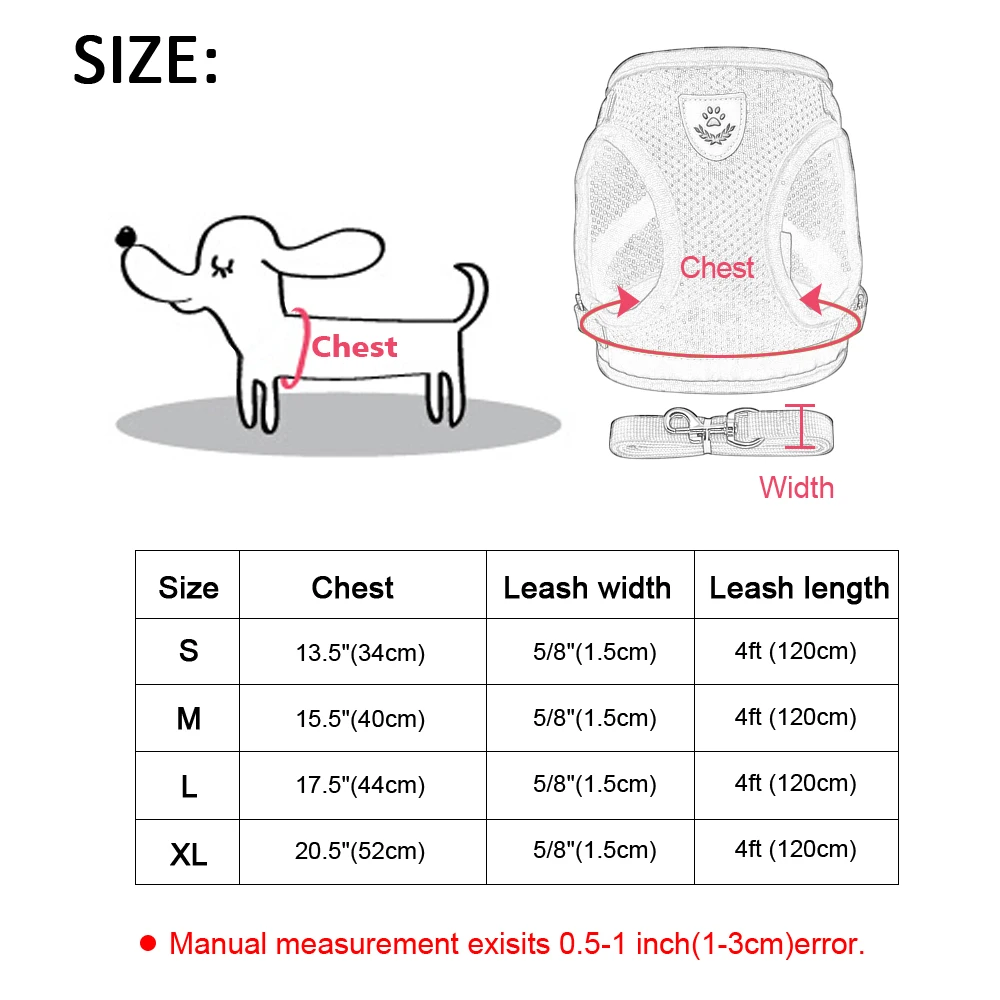 Cat Harness and Leash Set Reflective Kitten Puppy Dogs Jacket Mesh Pet Clothes For Small Dogs