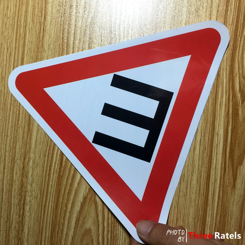 Three Ratels TZ-931# 17.5*20см 1-4 шт по госту гост знак шипы на машину Наклейки с буквой «Ш» в красном треугольнике наклейка на автомобиль