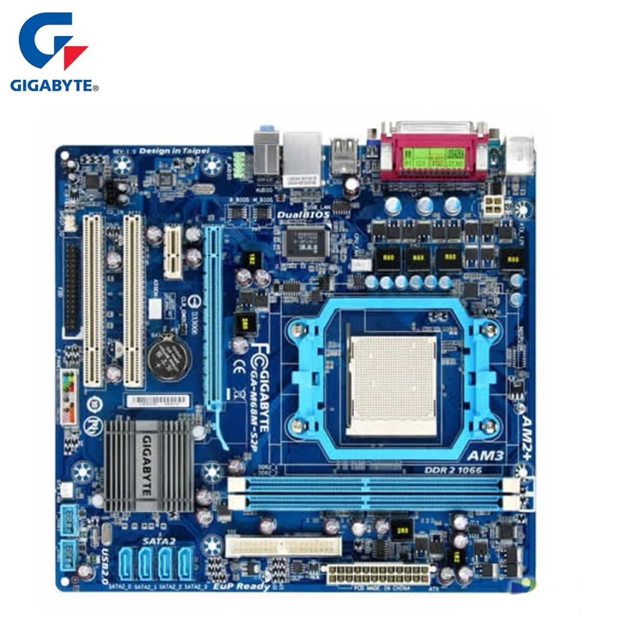 Gigabyte GA M68M S2P материнская плата DDR2 8 ГБ Разъем AM2/AM2 +/AM3 десктопная системная со