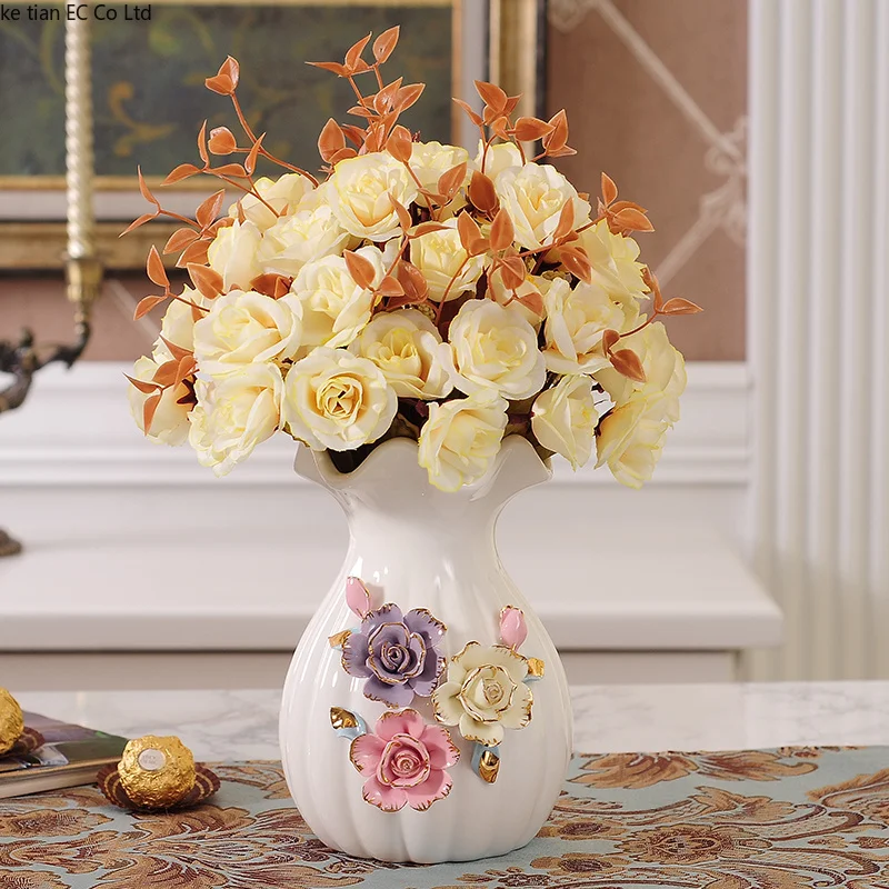 

European ceramic vase ornaments Living table living room TV cabinet decorations Modern minimalist crafts hydroponic small vase