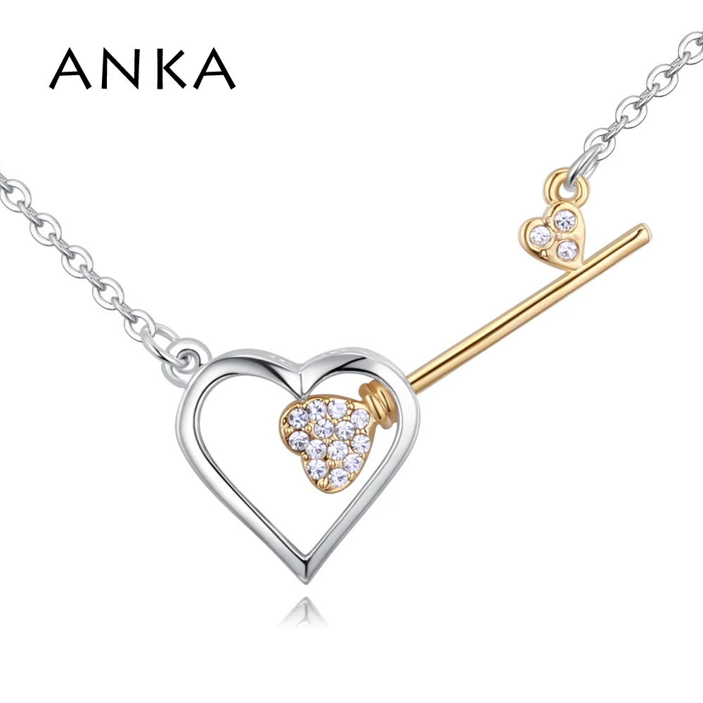 

ANKA fashion classic heart key to love chokers necklaces for women girl CZ crystal romantic necklaces jewelry gift #129213