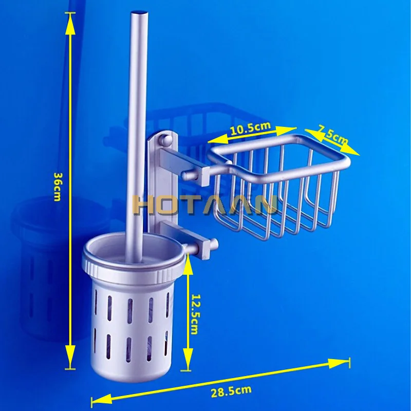 Аксессуары для ванной комнаты aluiminum набор туалетных щеток с полкой wc щетка с полка-корзинка для ванной комнаты держатель туалетной щетки