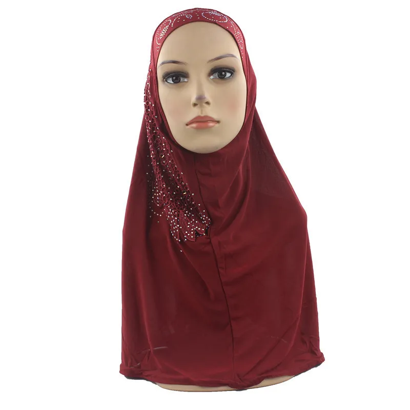 Мусульманский хиджаб для женщин 1 шт Амира платок ледяной шелк материал Красивая вышивка