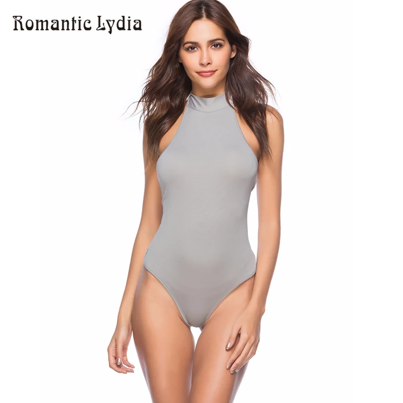 

Sexy Thong Bodysuit Plus Size Women Skinny Erotic Renda Solid Elegant Neck Lace Up Bodysuit 2018