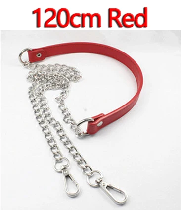 DIY 70 см, 100 см, 120 см металлические серебристые цепочки сменные ремешки для сумок, сумок, кошельков с ручками и ремнем из искусственной кожи - Цвет: 120cm Red