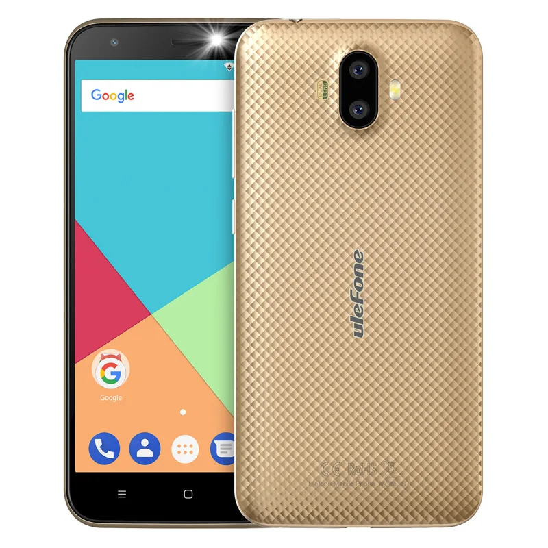 Смартфон Ulefone S7, 5,0 дюйма, HD, двойная камера заднего вида MTK6580, четыре ядра, три слота, 1 ГБ ram, 8 Гб rom, 3G WCDMA, Android 7,0, мобильный телефон