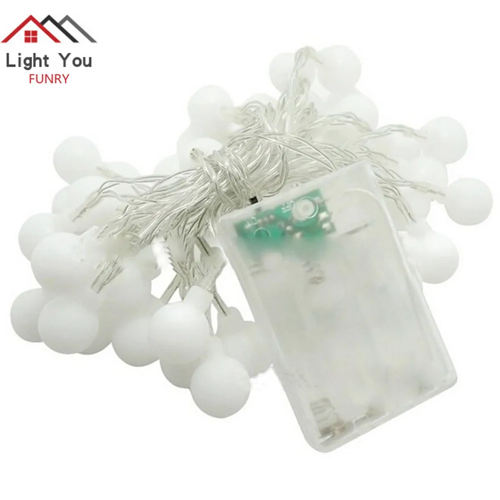 

30 LED ball pendant decoration lights Wedding decoration battery box LED ball string lights Christmas outdoor decoration lights