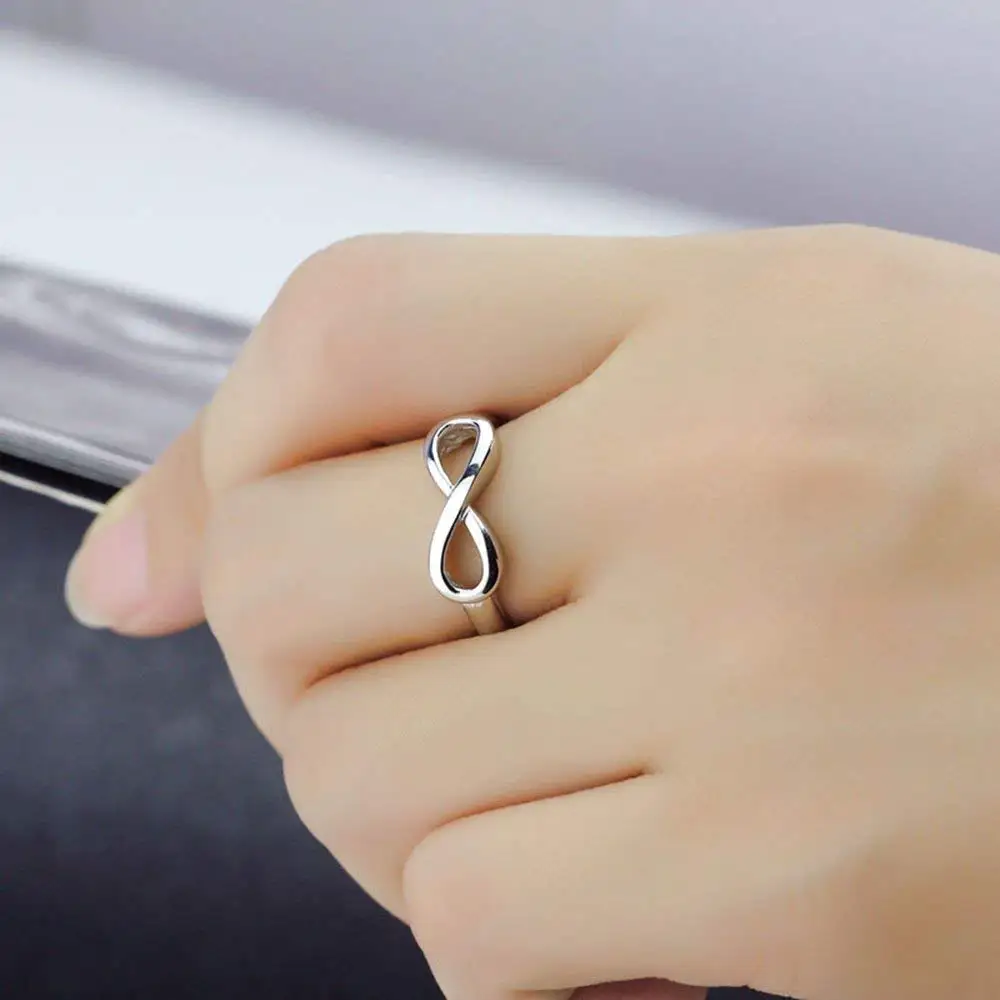 Personalized 925 Sterling Silver Infinity Rings for Women Engraving Promise Rings Engagement Wedding Eternity Ring (RI103716)
