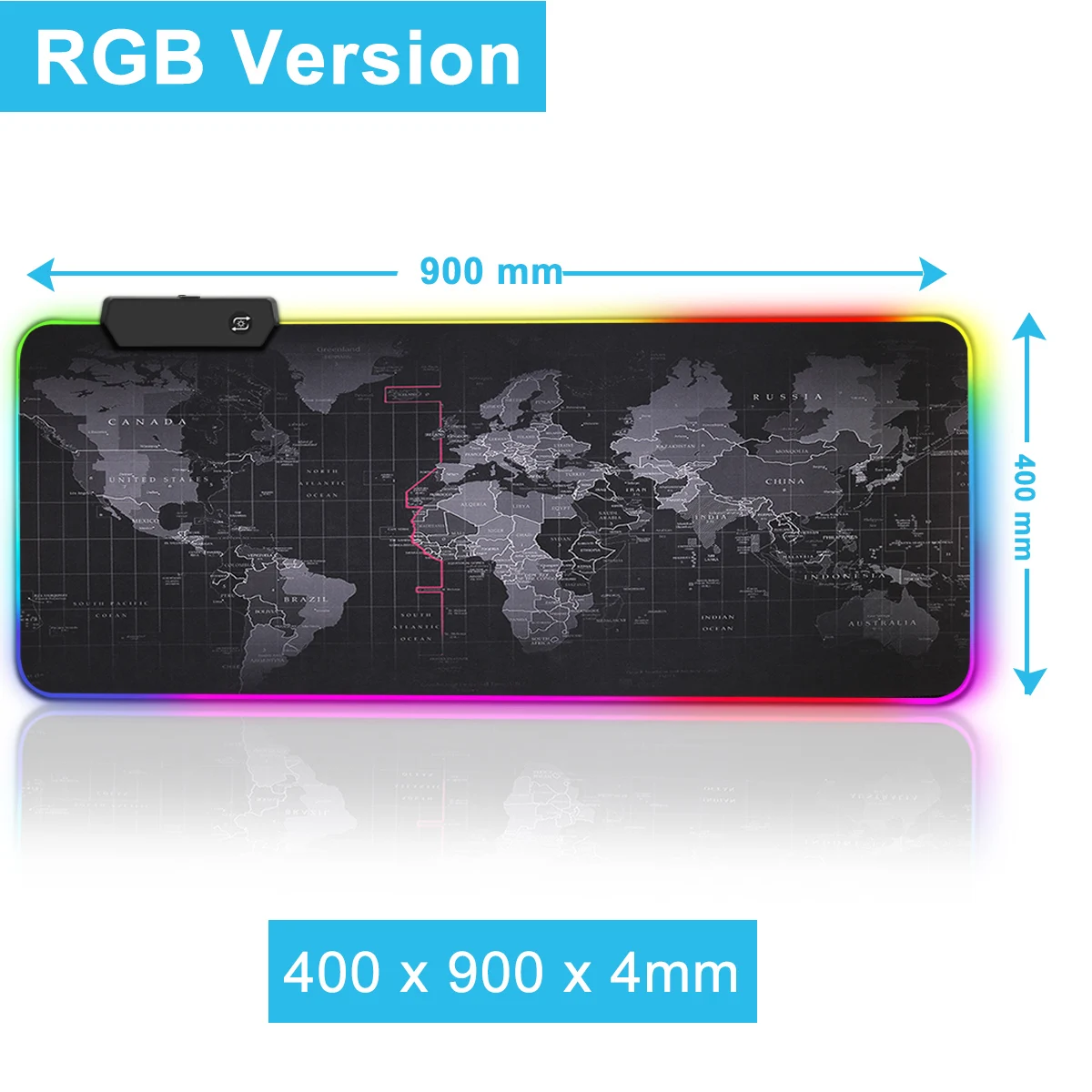 Игровой коврик для мыши RGB большой коврик для мыши геймер большой коврик для мыши компьютерный Коврик Для Мыши Led подсветка XXL поверхность Mause коврик клавиатура Настольный коврик - Цвет: RGB 400 x 900 x 4 mm