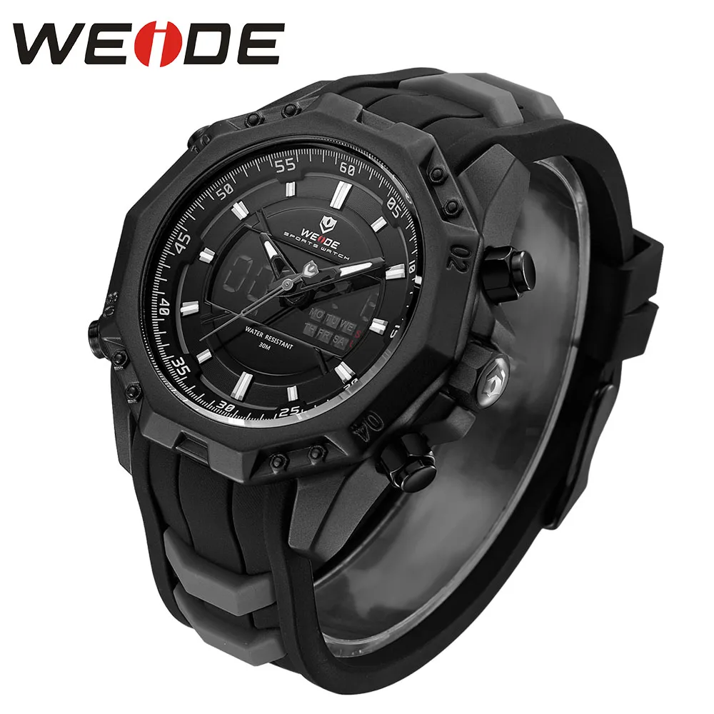 WEIDE 6406 Мужские кварцевые часы Топ бренд Роскошные будильник водонепроницаемые
