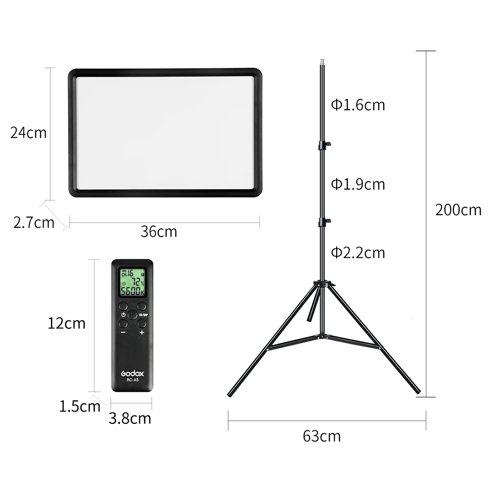 Godox 3 шт. светодиодный P260C ультра-тонкий 30 Вт 3300-5600 k светодиодный свет панели лампы с 3 шт. 2 м осветительная подставка для видеостудии