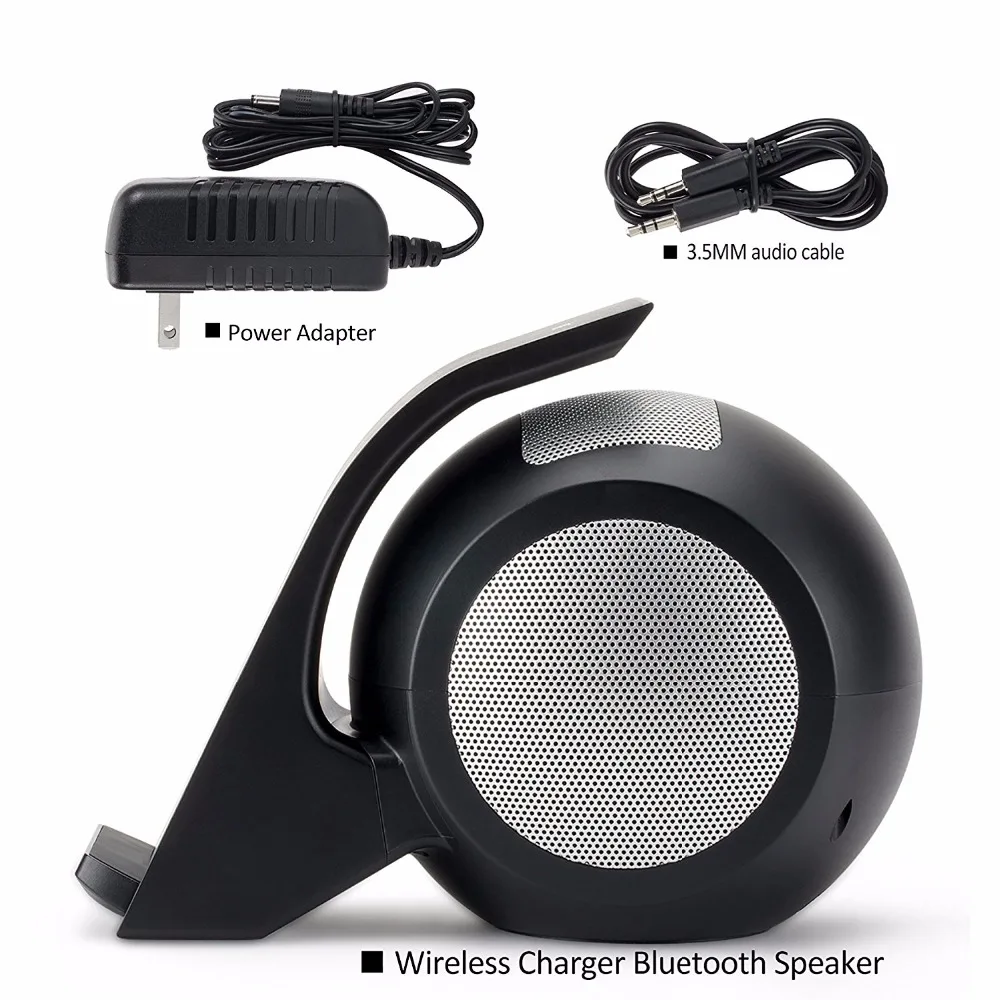 2 in 1 Note 8 Fast Wireless Charger With Wireless Speaker Portable Qi Wireless Charger Pad for iPhone X Samsung Galaxy Note 8