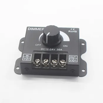 

30A LED Dimmer DC 12V 24V 360W Adjustable Brightness Lamp Bulb Strip Driver Single Color Light Power Supply Controller 5050 3528