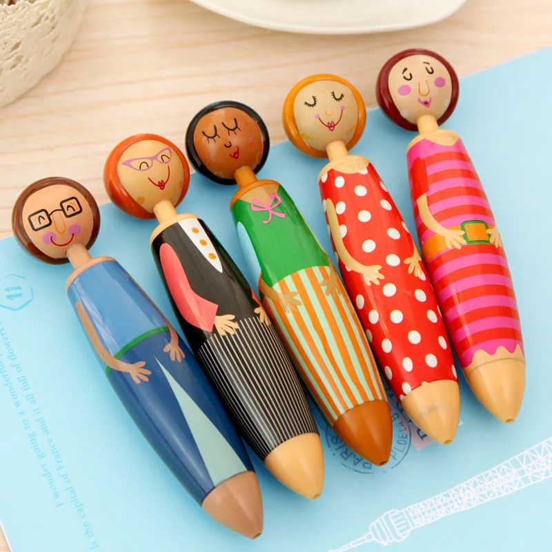 

1 Pc / Pack Cute Little Girl Chunky Ballpoint Pen School Office Supply Gift Stationery Papelaria Escolar