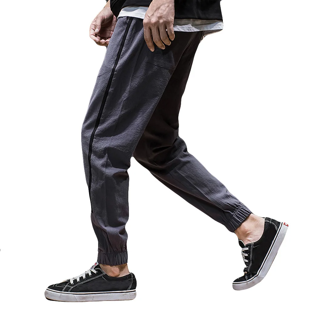 

JAYCOSIN Hot High Quality Fashion Men's Loose Leisure Nine Points Harun Elastic Belts Small Feet Sportswear Men Pants Casual