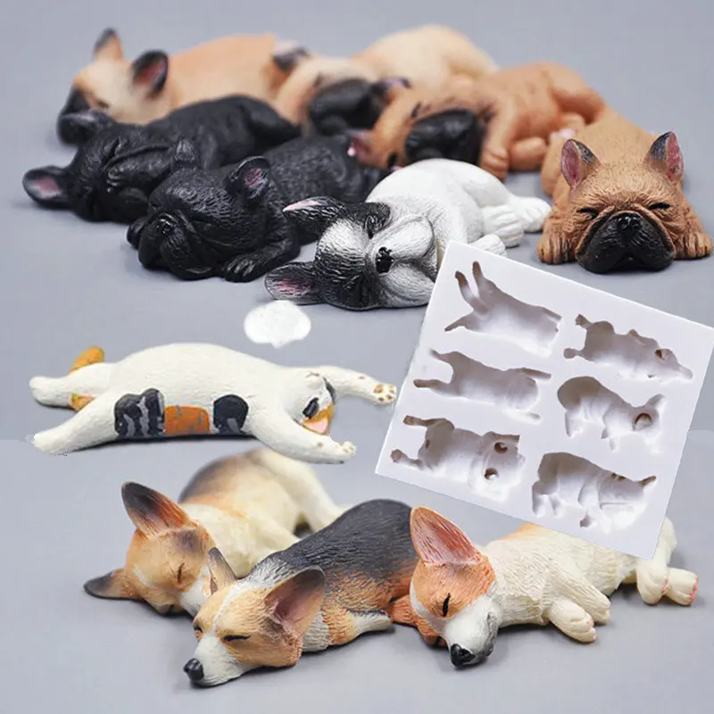 

Sleeping Dog Silicone Mold Fondant Mould Cake Decorating Tools Chocolate, Gumpaste, Sugarcraft, Kitchen Gadgets